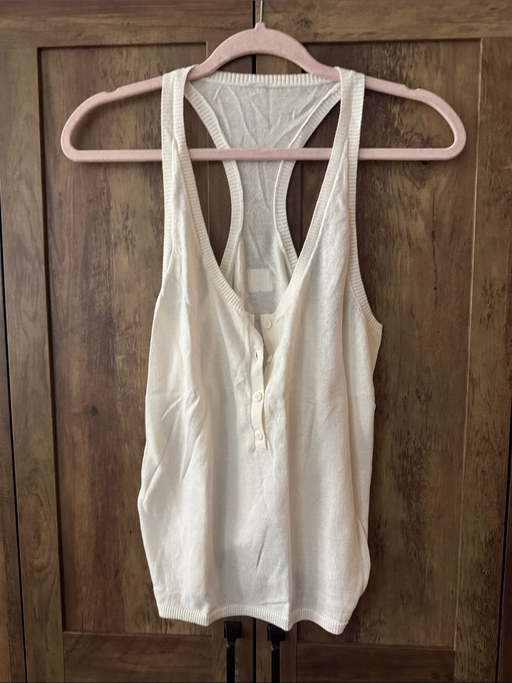 ALO Yoga Cream Racerback Henley Tank